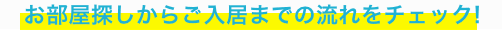お部屋探しからご入居までの流れをチェック！