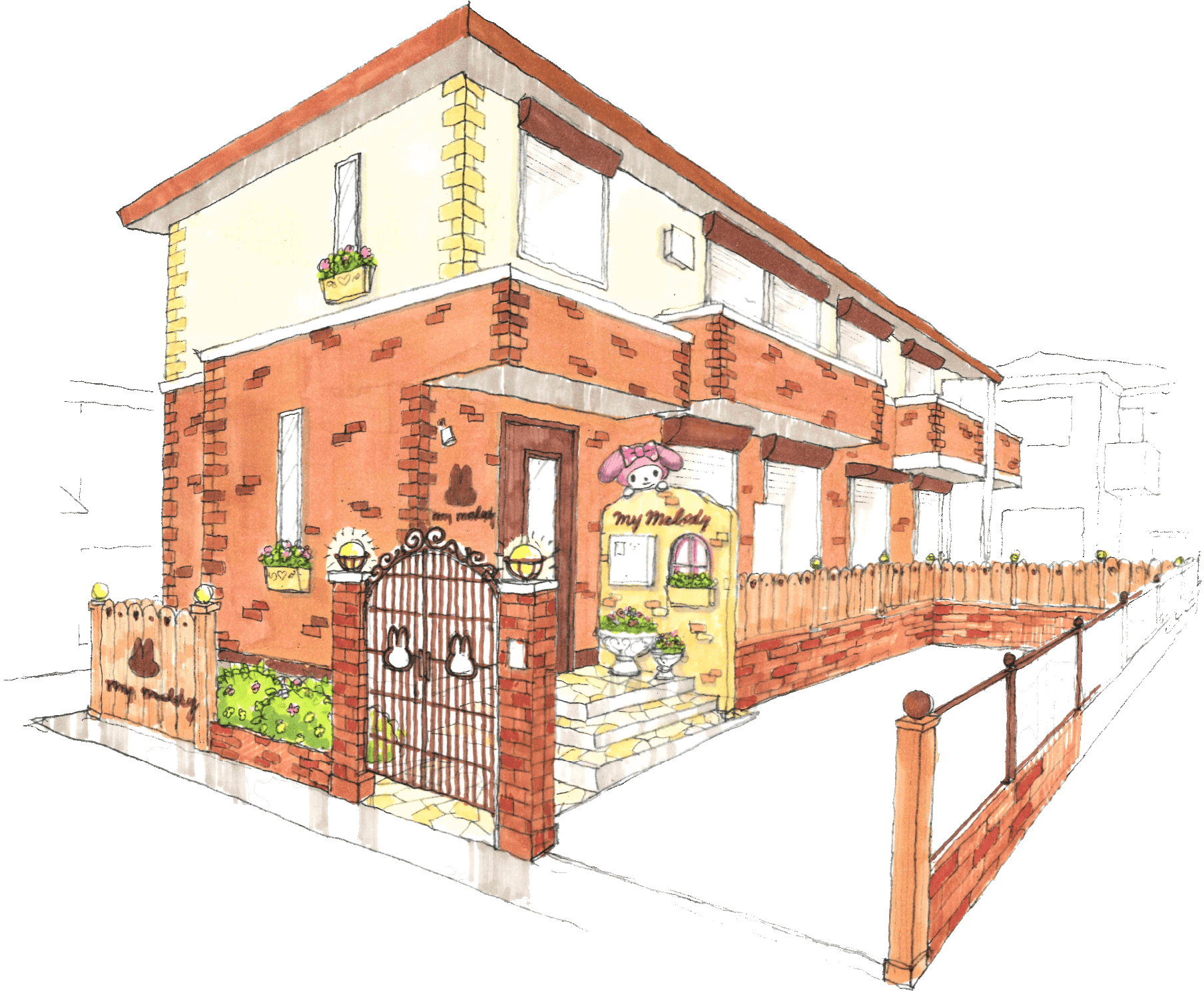 マイメロディ ハウスのイラスト